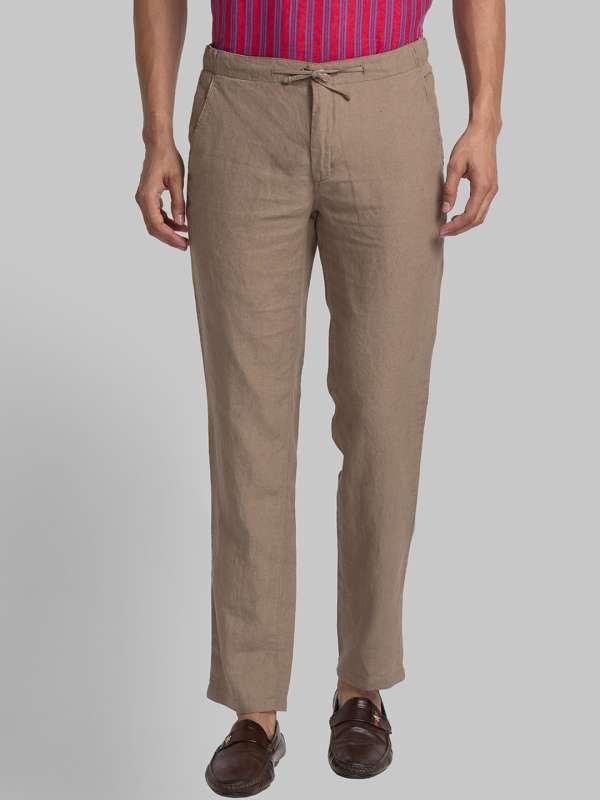 BOSS  Pleatfront trousers in pure linen with drawcord