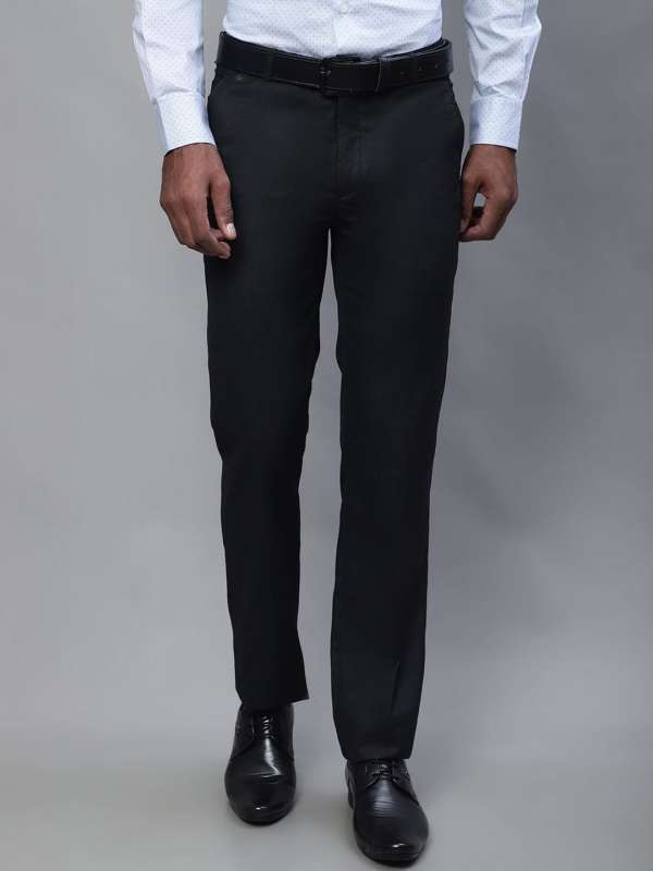 Buy Cantabil Navy Flat Front Trousers for Men Online  Tata CLiQ