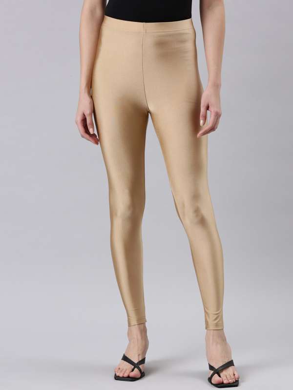 Buy Gold Metallic Foil Leggings Golden Wet Look Tights Women Workout  Clothing Gym Shiny Bling Bling Yoga Pants Gym Shaping Push up Bottoms Plus  Online in India 