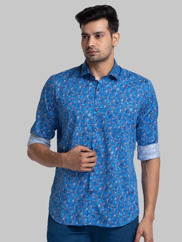 Raymond Blue Regular Fit Printed Casual Shirt Buy Raymond Blue