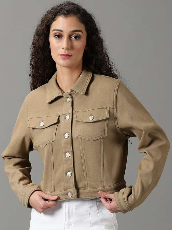 Women Khaki Jeans Jackets Buy Women Khaki Jeans Jackets online