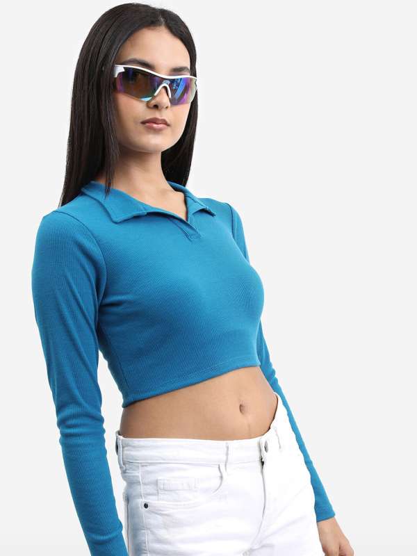 Collar Crop Tops Buy Collar Crop Tops online in India