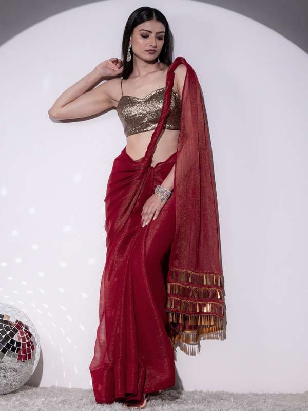 Party wear chiffon discount sarees with price