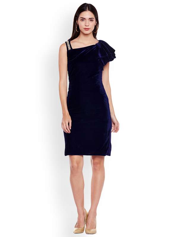 myntra velvet dress