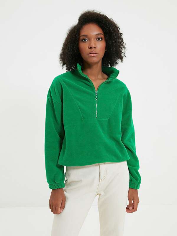 Green sales ladies sweatshirt