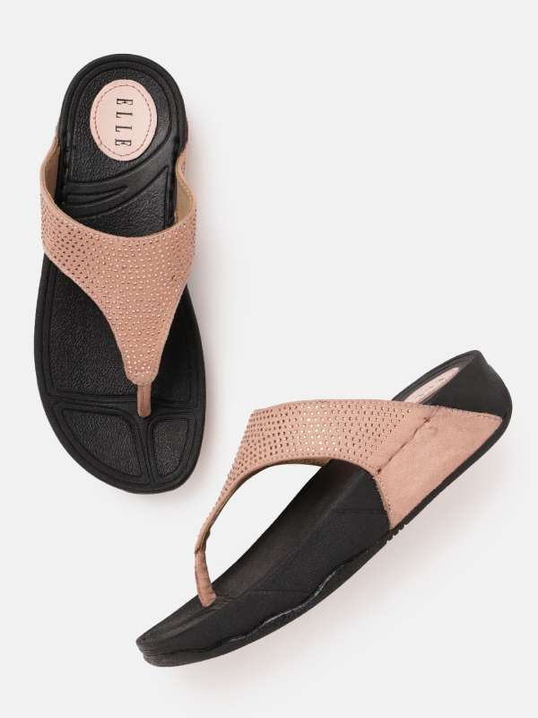 Embellished flip top flop sandals