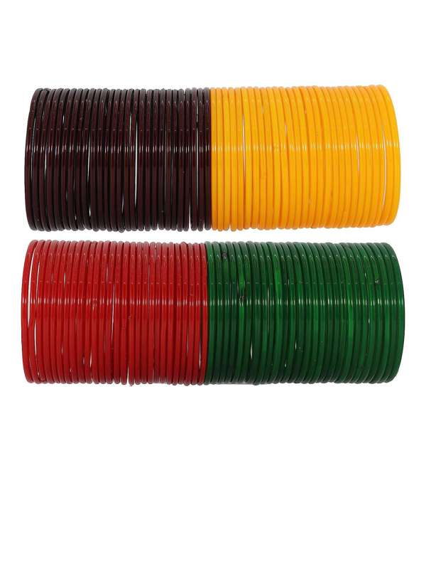 Red glass bangles online store
