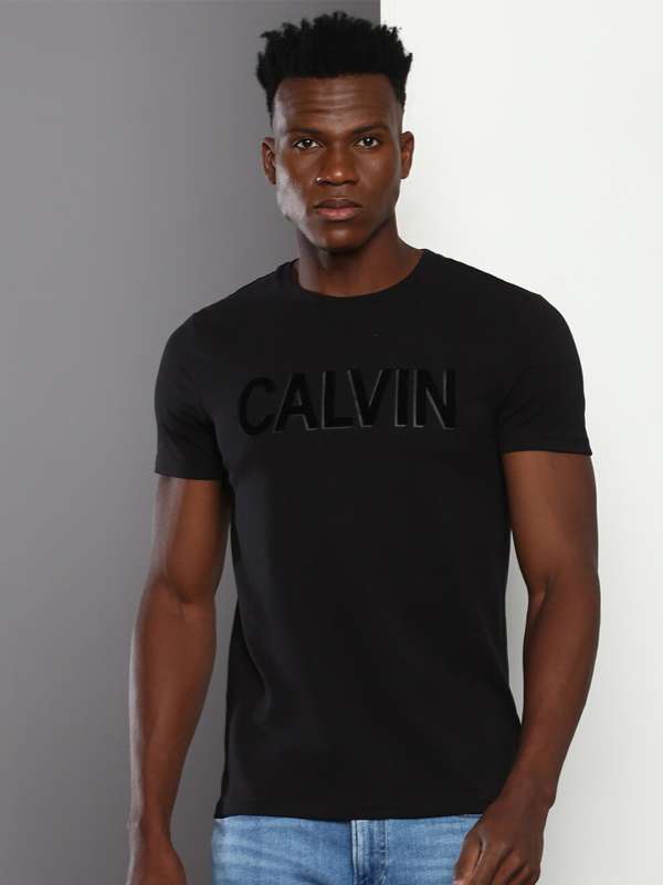 Calvin Klein Jeans Black Printed Slim Fit Round Neck T Shirt