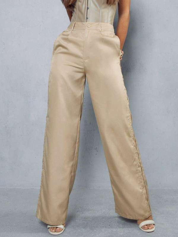 Capsule   Capsule CHOCOLATE Pull On Linen Mix Wide Leg Trousers  Plus  Size 14 to 32