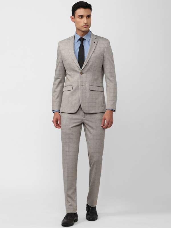 Van heusen hotsell light grey suit