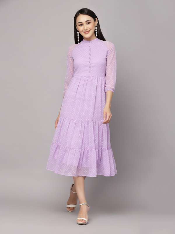 Purple colour outlet ladies dress