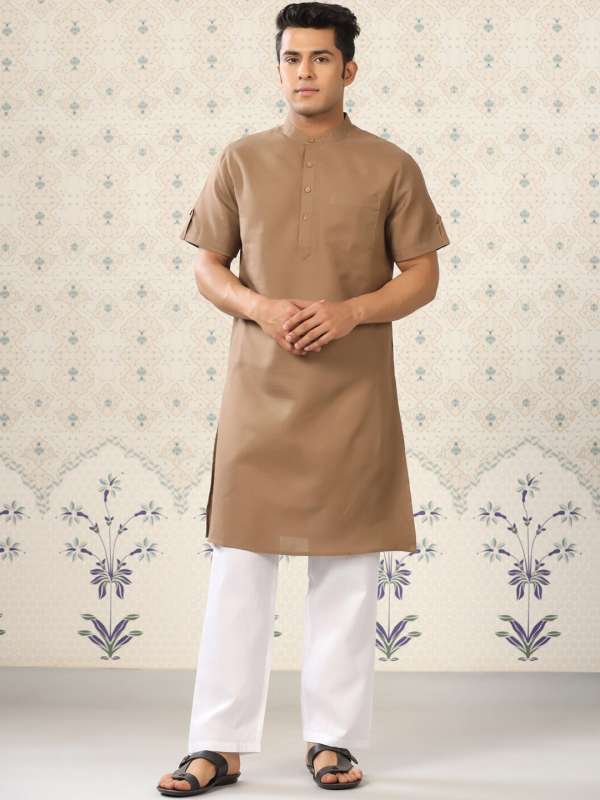 Mens Khaki Kurta Pyjama Buy Mens Khaki Kurta Pyjama online in India