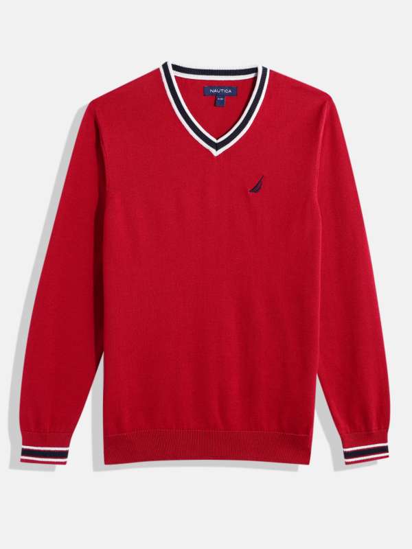 Red nautica sweater on sale