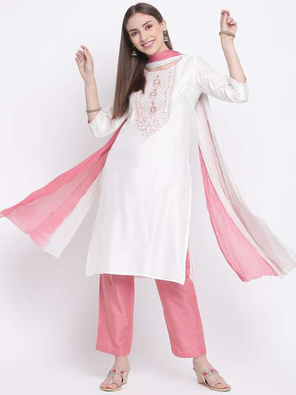 Imara Off White Solid Salwar Suit Buy Imara Off White Solid Salwar Suit online in India