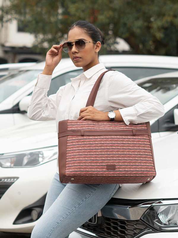 Striped shoulder bag sale
