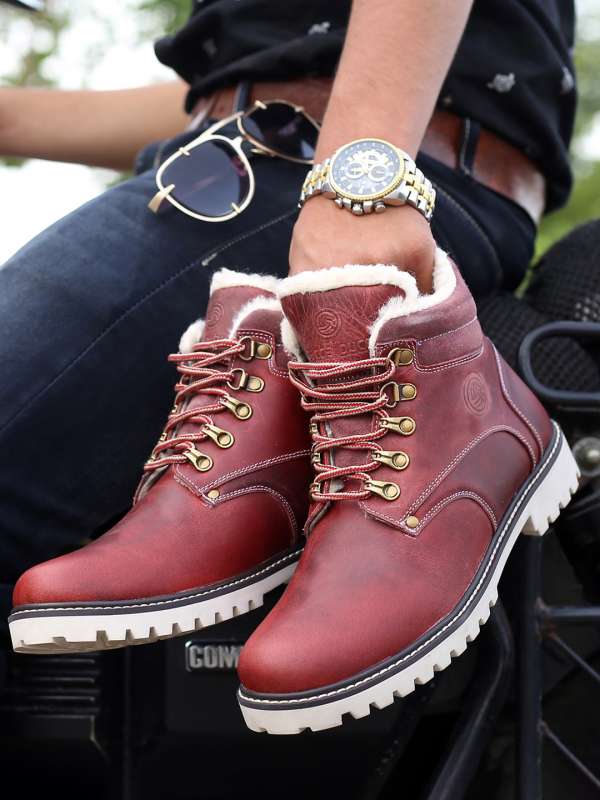 Long maroon boots hotsell