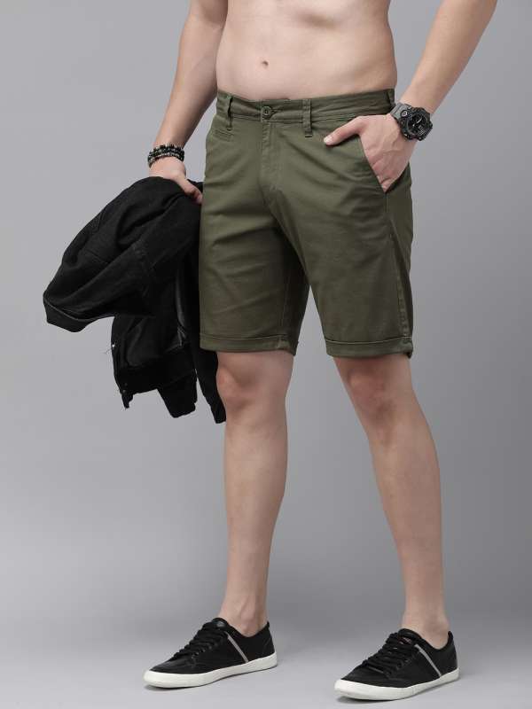 Olive green store shorts men