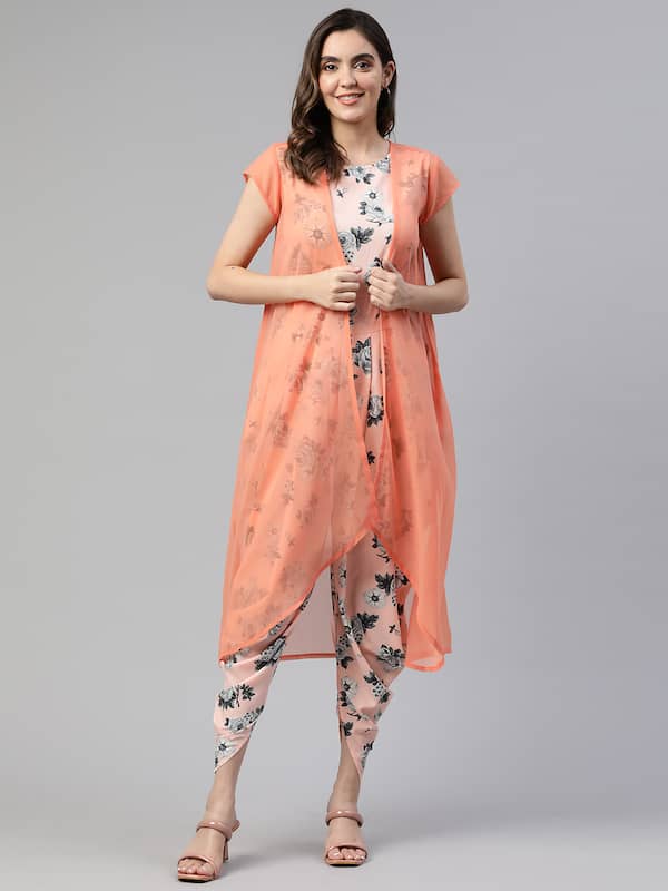 JUMPSUIT IN EMBROIDERED COTTON WITH EMBROIDERED ORGANZA SHRUG : IDARZEE-vinhomehanoi.com.vn
