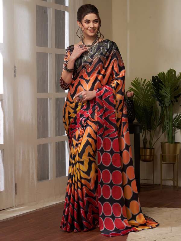 Myntra crepe sarees hotsell