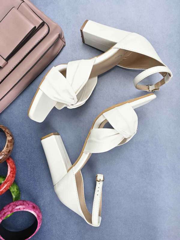 White 3 Sandal Heels Buy White 3 Sandal Heels online in India