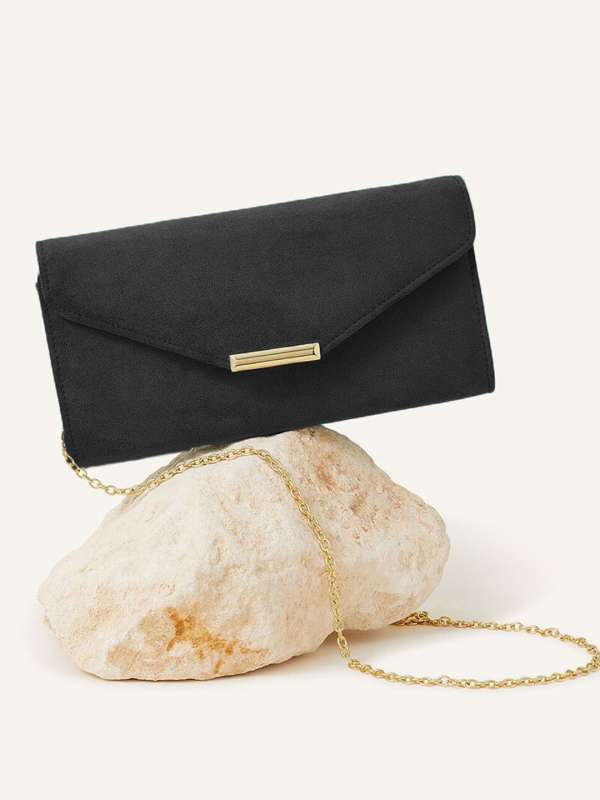 Black clutch bag accessorize top