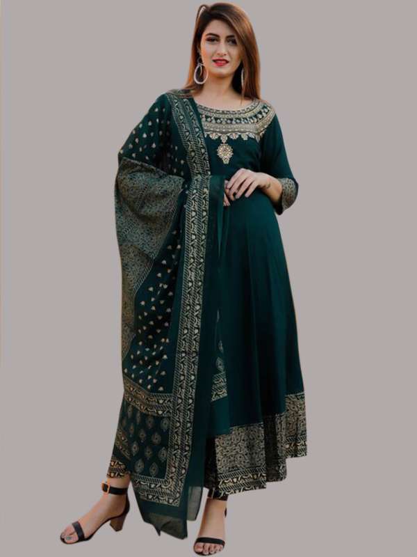 Green sale colour anarkali