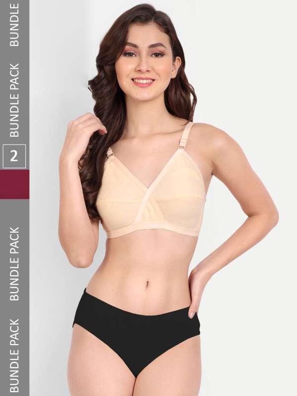 Buy Women Cotton Bra Panty Set, Sexy Lingerie Set Pack of 2 Online