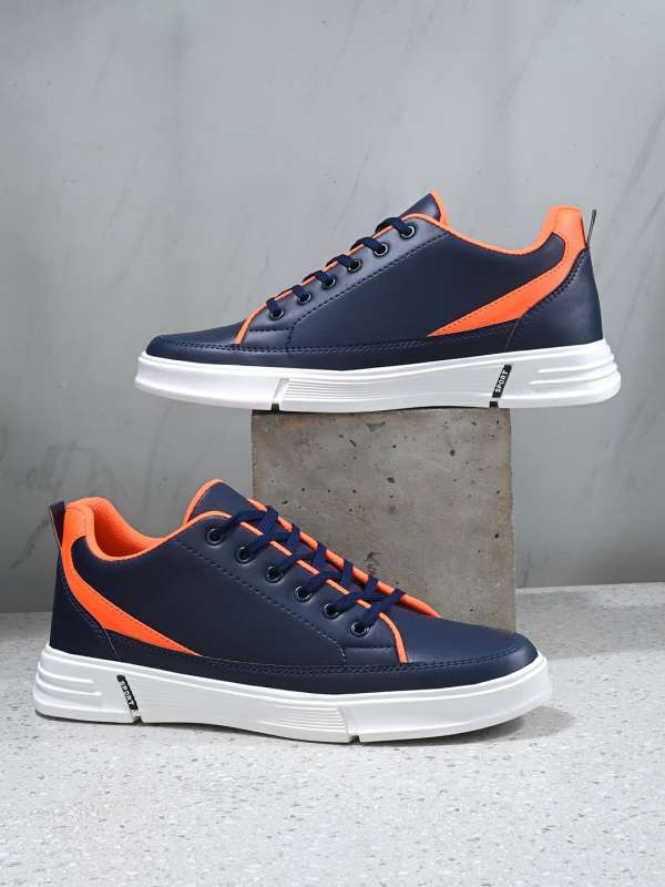 Mens orange and blue sneakers on sale