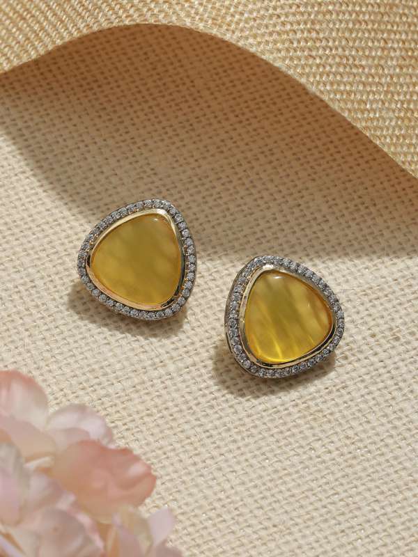 Yellow earrings studs hotsell