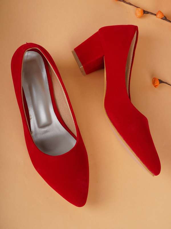 Suede red heels on sale