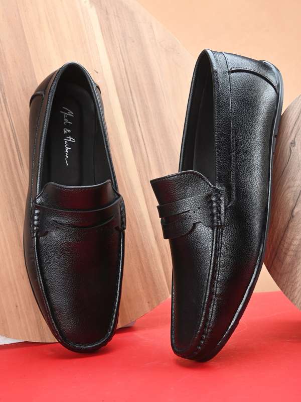 Mast Harbour Black Textured Penny Loafers Buy Mast Harbour Black Textured Penny Loafers online in India