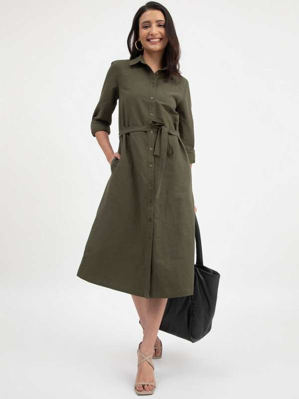 Olive green hotsell tshirt dress