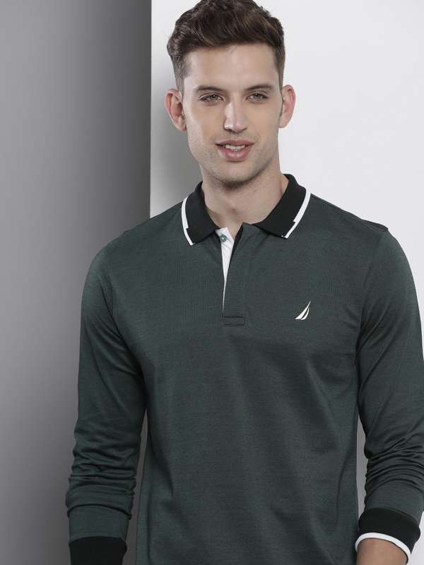 NAUTICA Solid Men Polo Neck Black T-Shirt - Buy NAUTICA Solid Men Polo Neck  Black T-Shirt Online at Best Prices in India