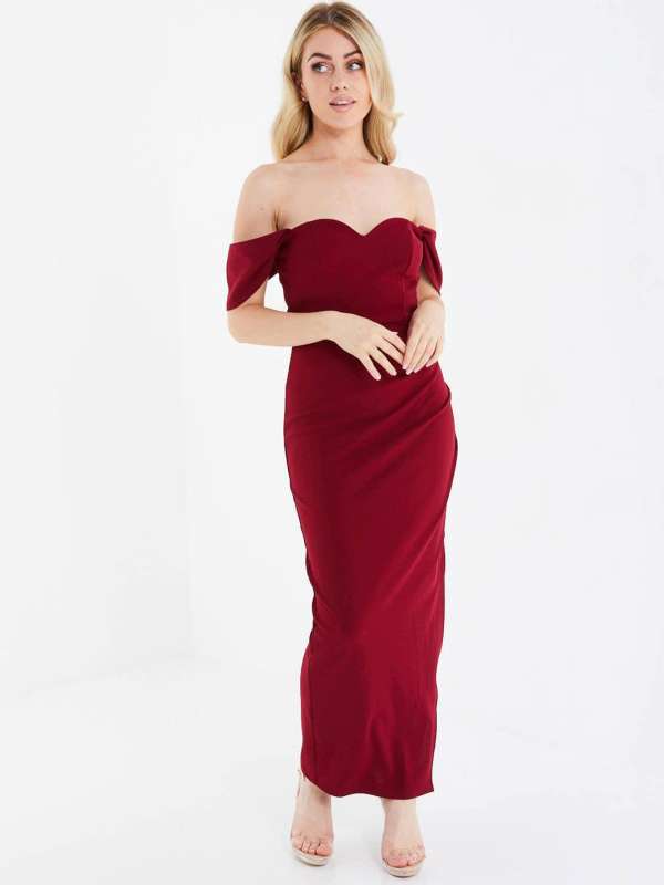 Quiz maroon dress discount