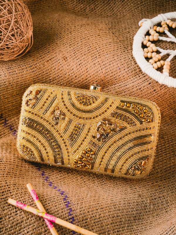 NR BY NIDHI RATHI Women Black and Gold Embellished Box Clutch: Buy NR BY  NIDHI RATHI Women Black and Gold Embellished Box Clutch Online at Best  Price in India