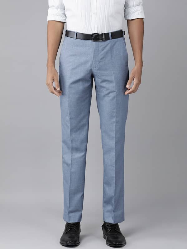 Buy Park Avenue Men Grey Smart Super Slim Fit Solid Formal Trousers online   Looksgudin