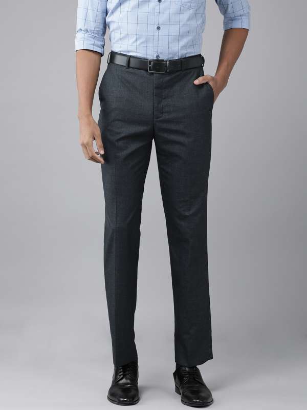 Buy Park Avenue Black Regular Fit Flat Front Trousers for Mens Online   Tata CLiQ