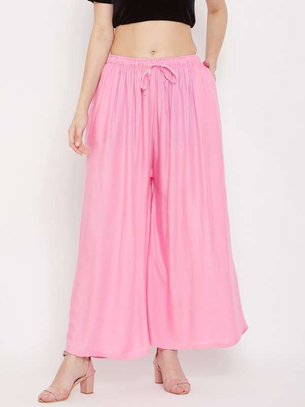 Pink flared palazzo clearance