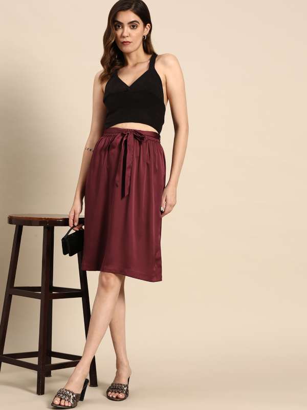 Maroon clearance skirt online