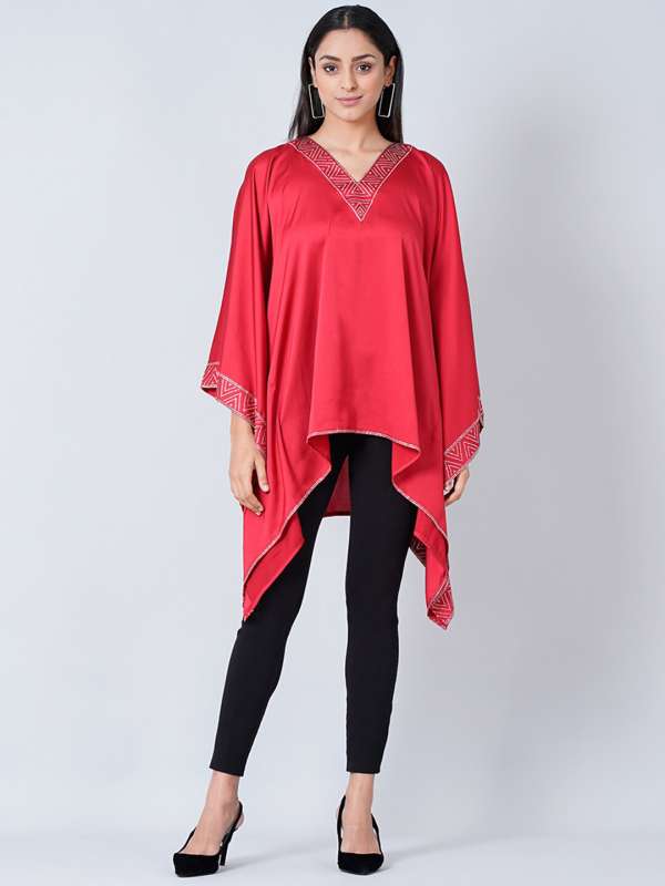 Red Solid Kaftan Top Buy Red Solid Kaftan Top online in India