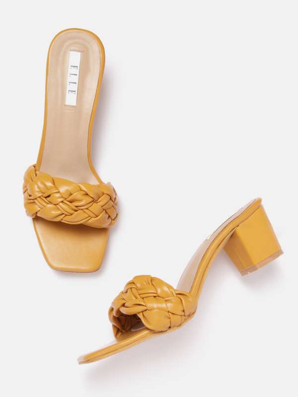 Heeled sandals with best sale padded braid detail