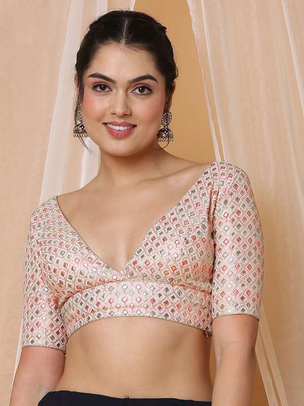 Synthetic Saree Blouse Traditional Buy Synthetic Saree Blouse