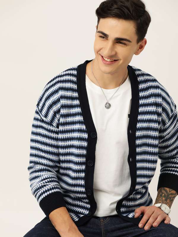 Black Striped Cardigan Buy Black Striped Cardigan online in India