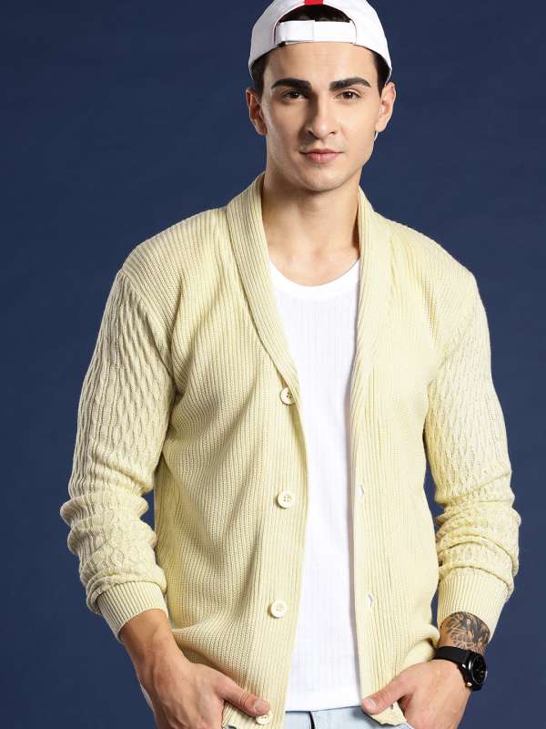 Mens sweater button front top