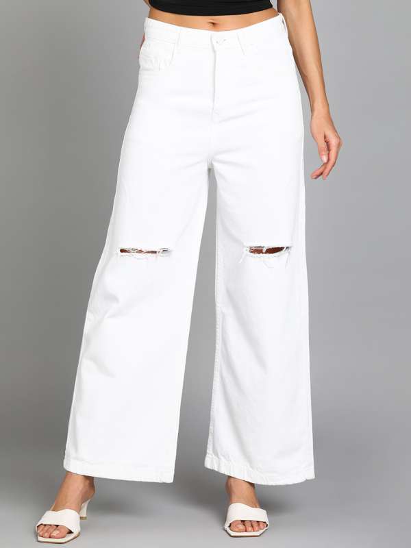 Ripped white store jeans for women