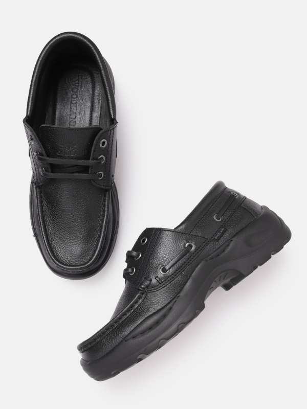 Woodland black cheap shoes price