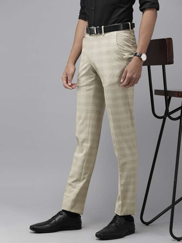 Ultra Slim Fit Peter England Khaki Trousers