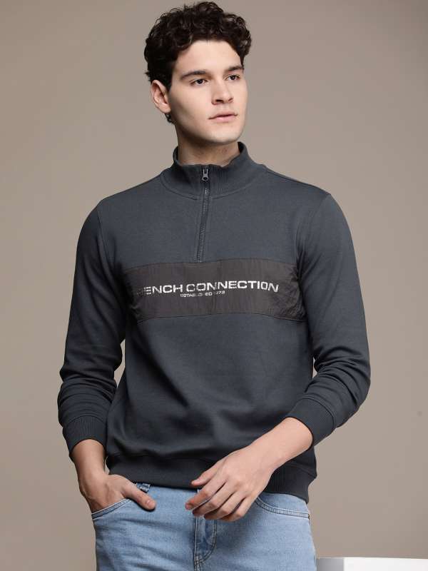 $148 New French Connection Men's Goose It Black Onyx Hoodie Sweatshirt S