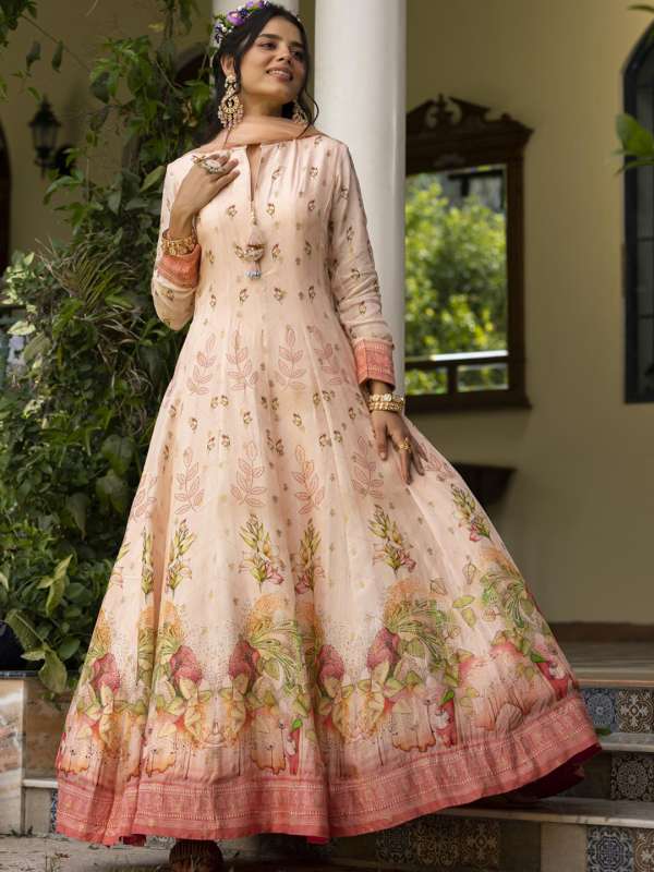 Anarkali online pattu dress