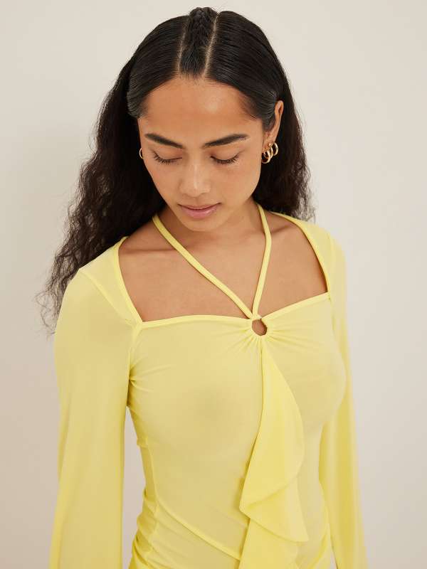 Yellow sheer top clearance